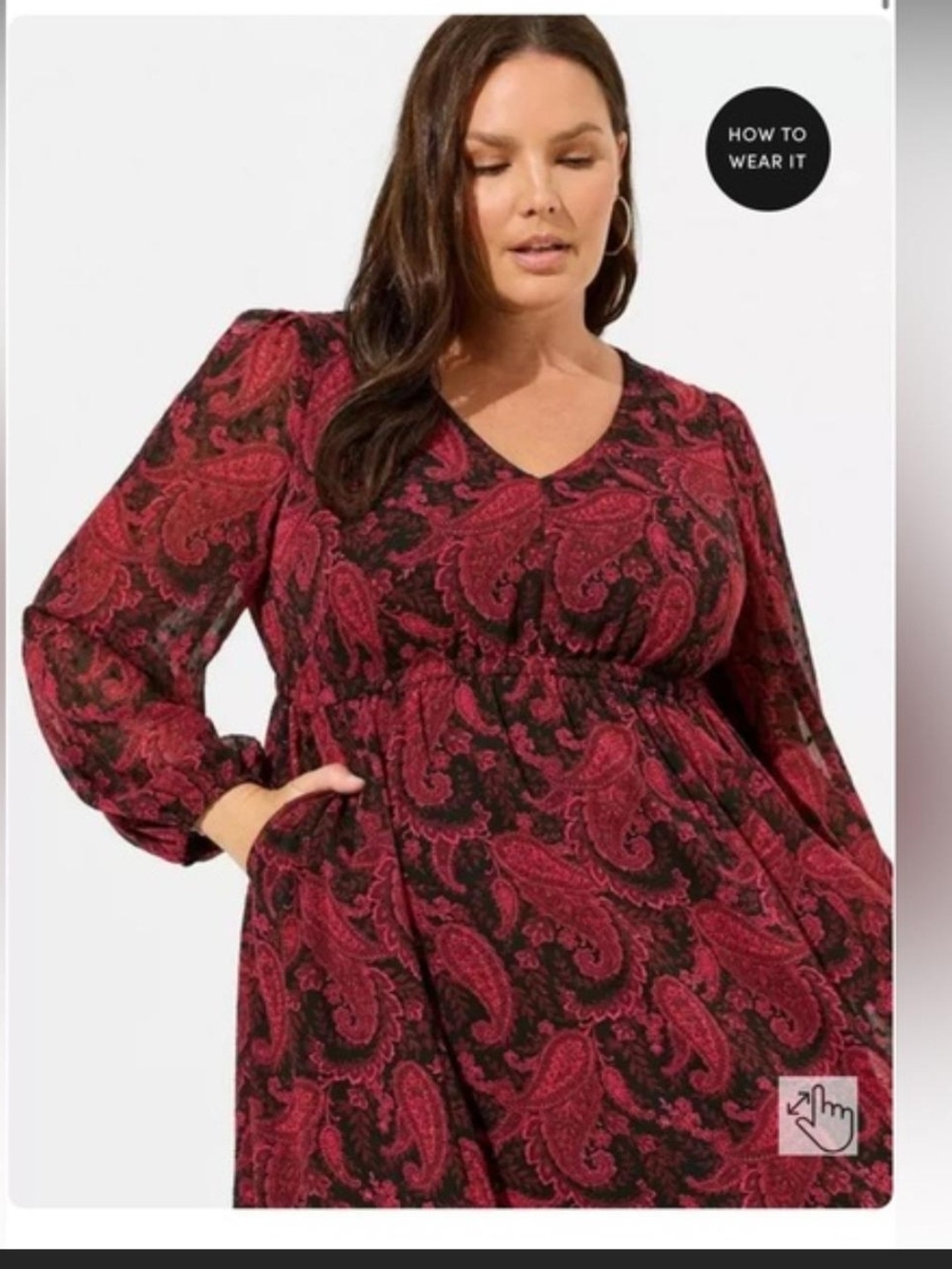 NWT Torrid Burgundy Paisley Clip Dot Open Back A-line Dress Goth Whimsigoth Boho